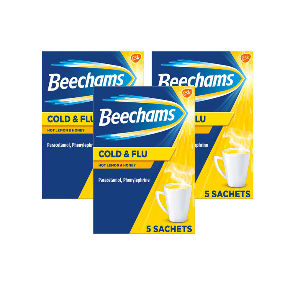Beechams Cold and Flu Hot Lemon and Honey 5 Sachets Beechams Cold and Flu Hot Lemon and Honey 5 Sachets